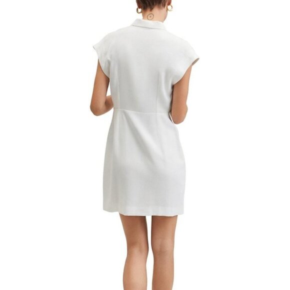 MANGO Palma Shawl Collar Mini Dress White - Picture 5 of 10